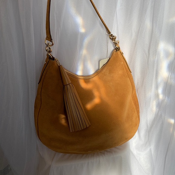 Jimmy Choo Handbags - Brand New Jimmy Choo Athini Hobo Bag Tan Suede